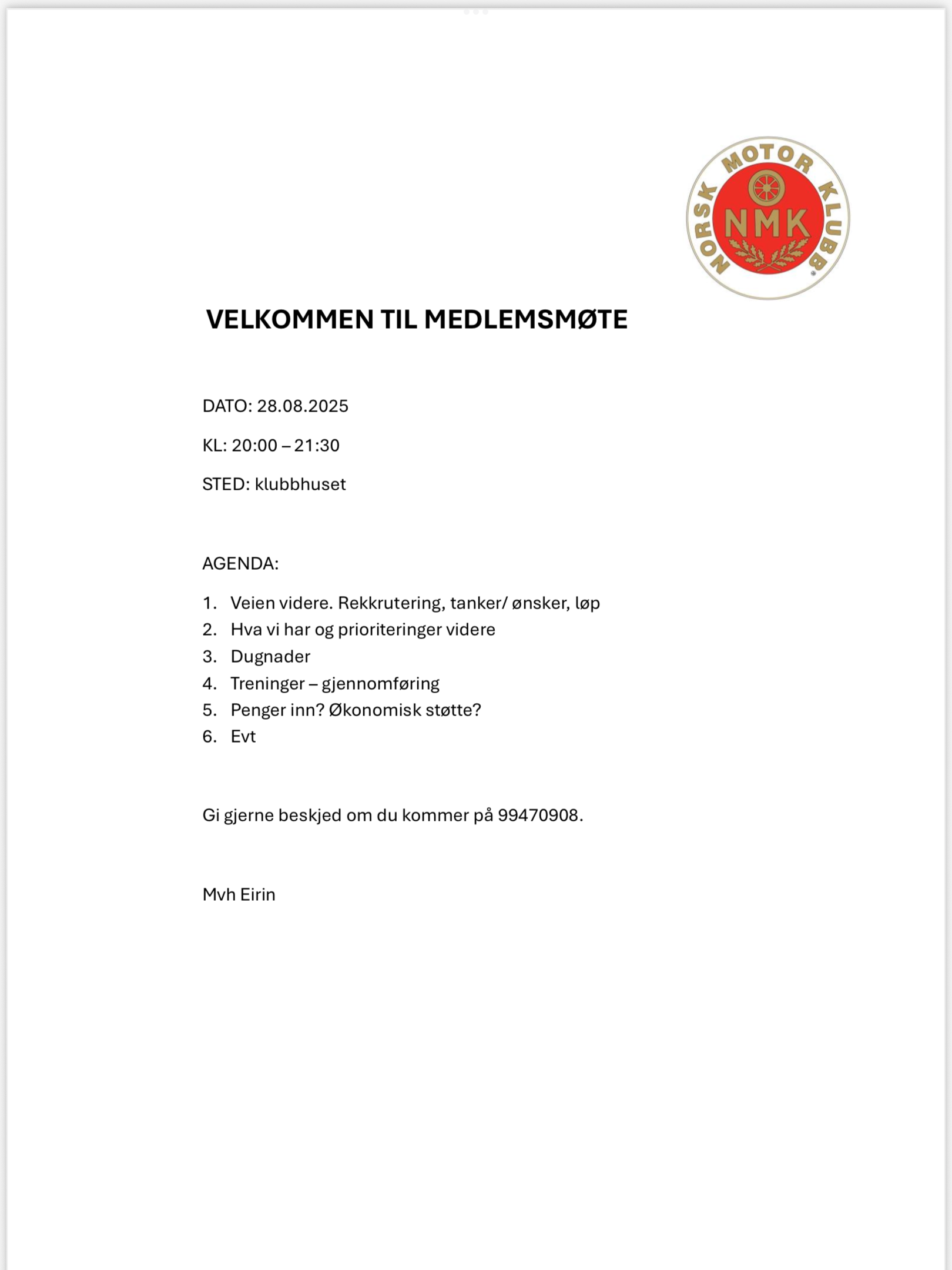 Artikkelbilde til artikkelen Medlemsmøte NMK Tynset 28.08.25